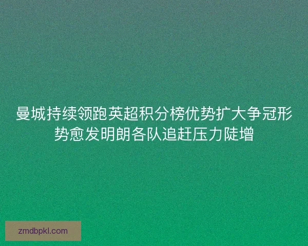曼城持续领跑英超积分榜优势扩大争冠形势愈发明朗各队追赶压力陡增